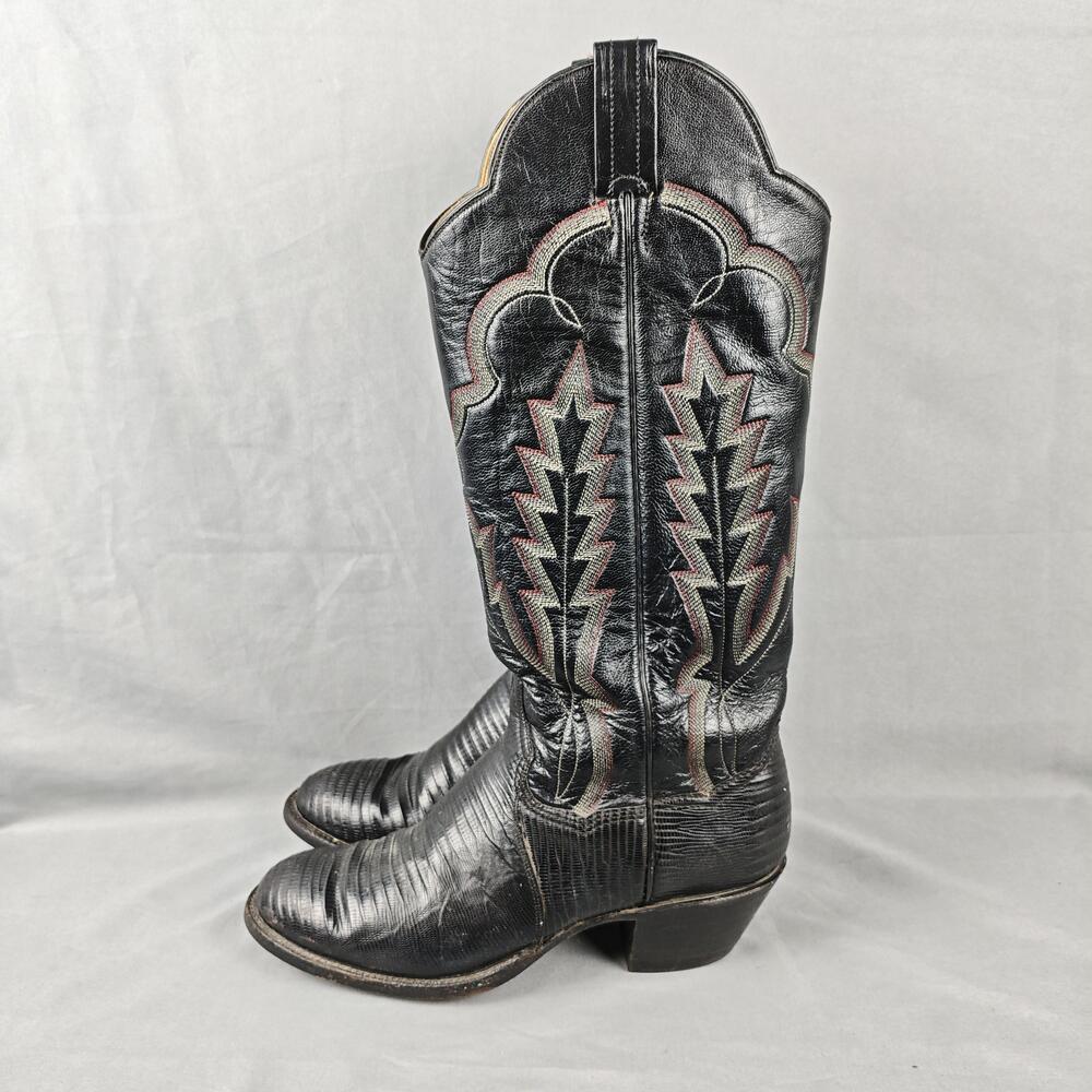 Panhandle Slim Boots Womens Size 6 Black Leather Western Cowboy 93459 W2-8649